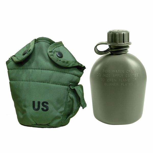 Military 1-Quart Canteen & LC2 OD Pouch Set