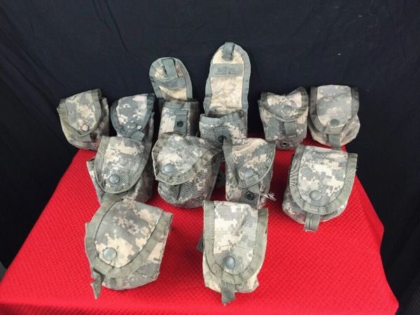 LOT OF 12 US Military Surplus Army ACU Camo Hand-Grenade Multi Pocket Pouch EUC