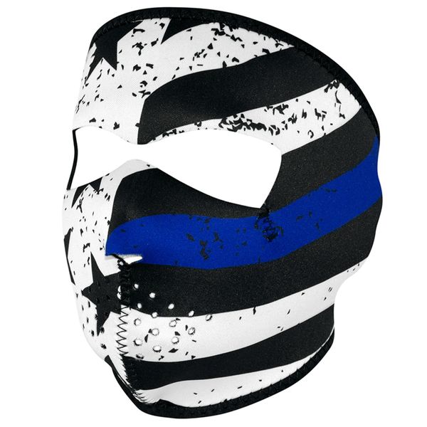 THIN BLUE LINE FULL MASK WNFM119 Biker Ski Neoprene FULL Face Mask Reversible