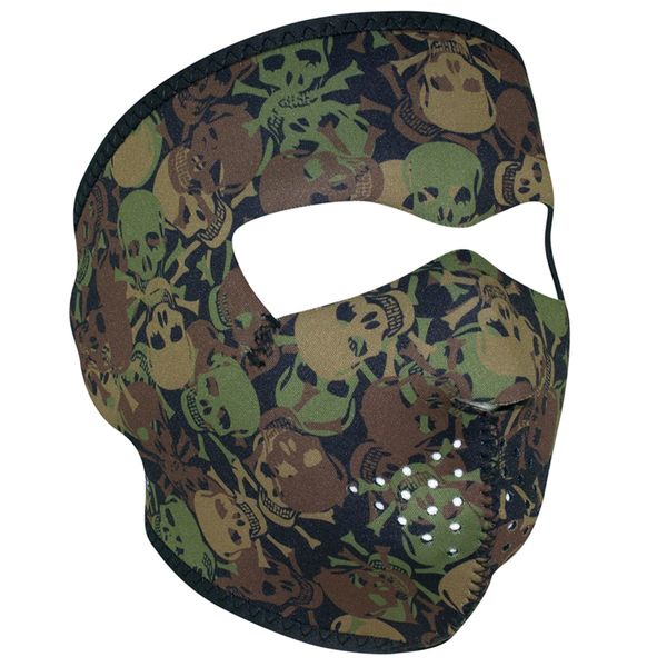 ALL OVER SKULL CAMO WNFM418 Biker Ski Neoprene FULL Face Mask Reversible