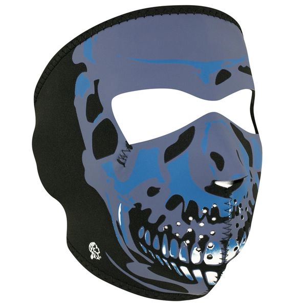 Neoprene Full Face Mask | Blue Chrome Skull | WNFM024