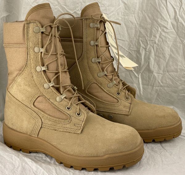 Hot Weather Flame Resistant Desert Tan Military Combat Boots - Size 8W - New