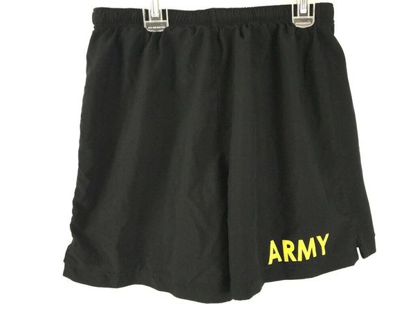 US Army PT Physical Fitness Uniform Shorts, APFU Black & Gold | Used