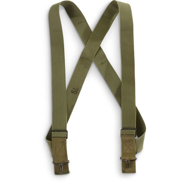 OD Vintage Elastic Suspenders |NSN 8440002210852— Used