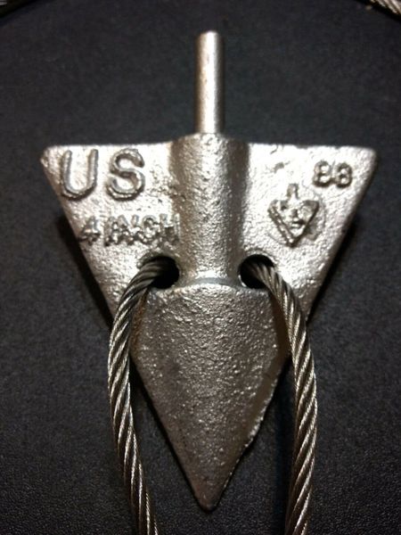Military Ground Anchor, 4Inch Arrowhead w/Anchoring Wire 4030-00-972-2670