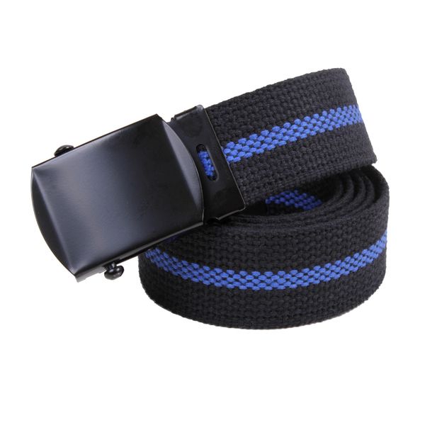 BLACK & BLUE LINE Web Belt with Black Tip & Buckle | SZ 54 x 1.25 inches New