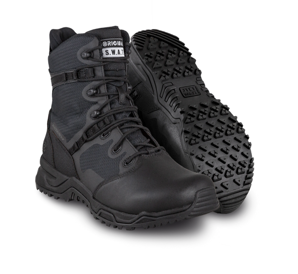 ORIGINAL SWAT Alpha Fury 8" Polishable Toe Side-Zip Waterproof Men's Black | 176601