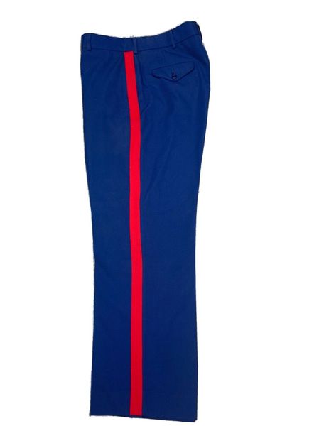 USMC Men's Poly/Wool Dress Blue w/Red Stripe Trousers Pants | 36L ...