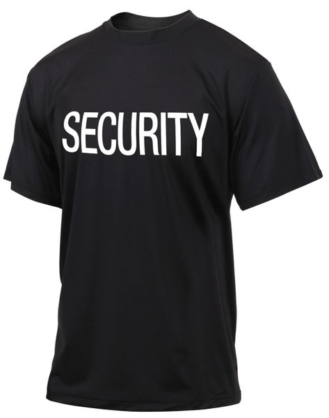 Black Quick-Dry Performance Security T-Shirt | 66260