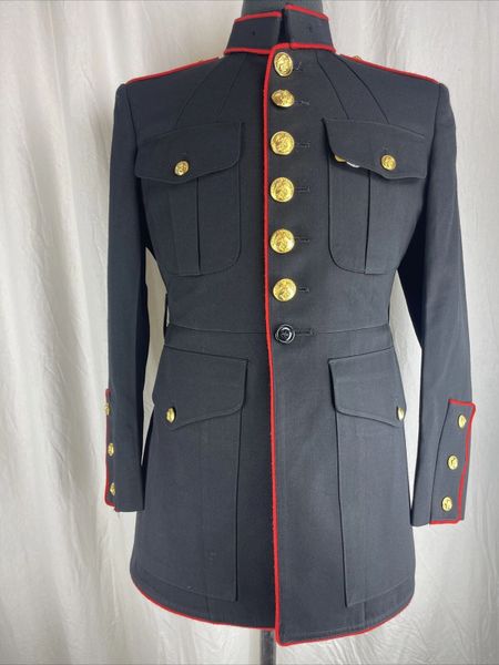 USMC MARINE CORPS ENLISTED DRESS BLUE COAT | 39 XS | NSN 8405015123117 | EUC