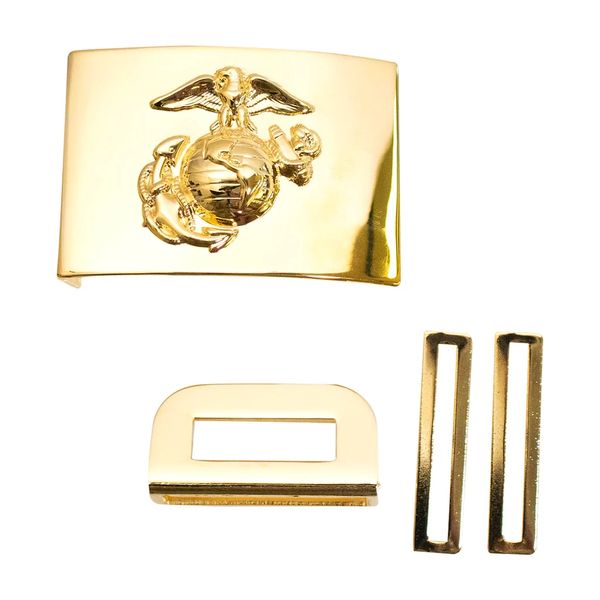 USMC MARINE CORPS BELT BUCKLE: 24K GOLD PLATED WITH EMBLEM