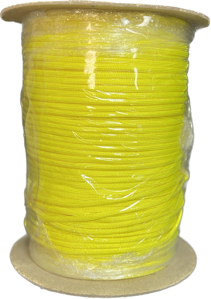 550 Paracord Rope Mil Spec Type III 7 Strand Parachute Cord 1000FT Spool US Made - NEON LEMON