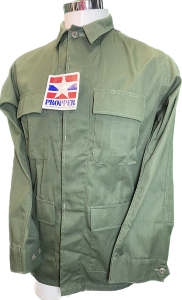 Propper Men's 4PKT BDU Shirt Coat Long-Sleeve Olive Drab Green Small Long SL NWT