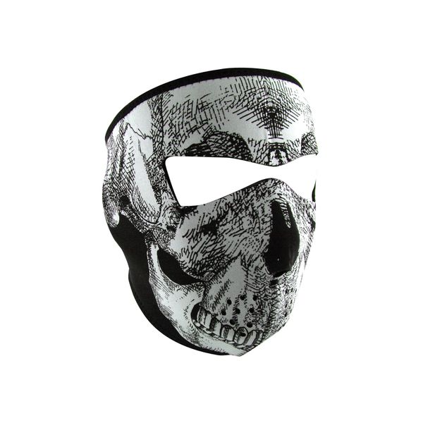 Neoprene Full Face Mask - Glow in the Dark Skull