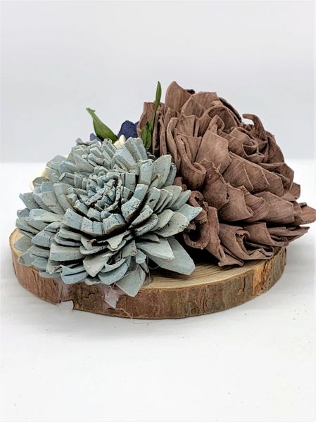 Wood Flower Diffuser - Blue, Cream, Brown