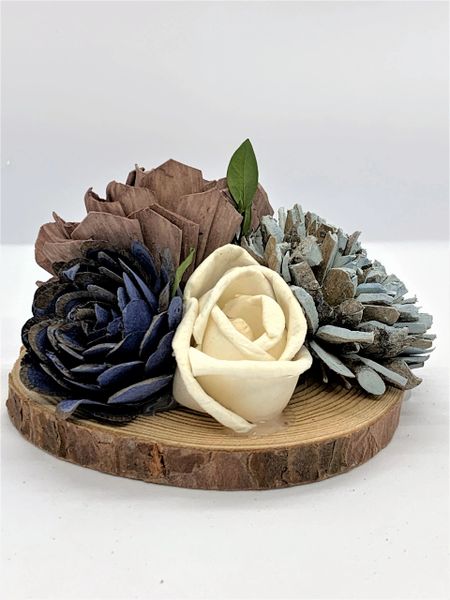 Wood Flower Diffuser -Bllue, Brown, Cream