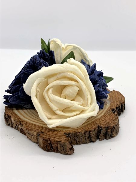 Wood Flower Diffuser - Blue, White