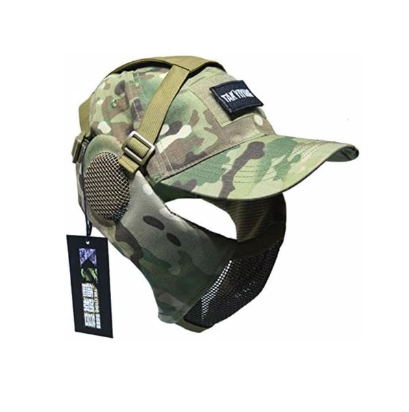 Camoflouge baseball cap with ear protection and mask  T-Caps baseball caps  with attached sunglasses hats christmas gift