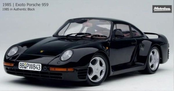 Modèle Réduit Porsche 959 Noir 1/43 De 1985 - Marque OLIEX | Occasion