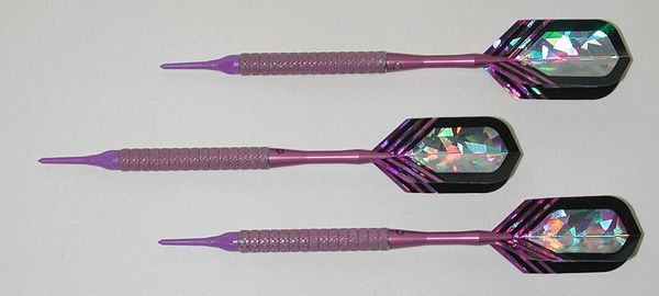 P4 Purpleline 18 gram Tungsten Soft Tip Darts - Knurled Grip - HO6-PUR-18