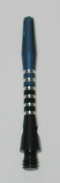 2 Sets (6 shafts) Aluminum 2BA, 2-TONE BLACK/BLUE STRIPED SHORT Dart Shafts