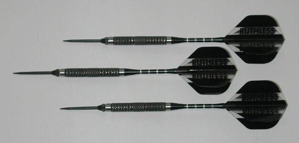 P4 BlackLine 21 gram Steel Tip Darts - 80% Tungsten, Aggressive Grip - Style 1