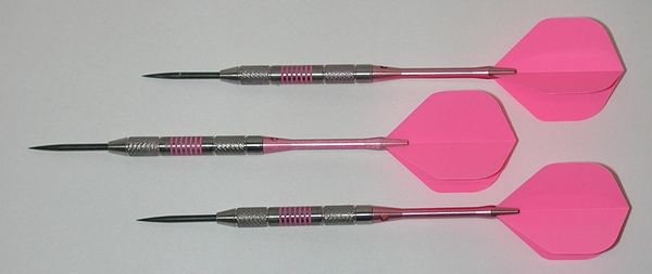 Pink Passion 22 gram Steel Tip Darts - 80% Tungsten, Knurled Grip