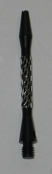 2 Sets (6 shafts) Aluminum 2BA, BLACK CHEQUER MEDIUM Dart Shafts + O Rings