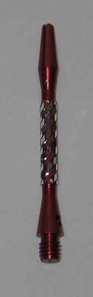 2 Sets (6 shafts) Aluminum 2BA, RED CHEQUER SHORT Dart Shafts + O Rings