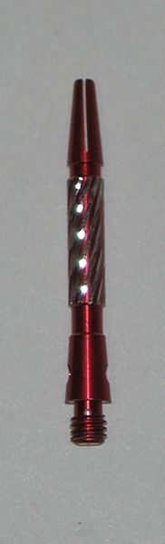 2 Sets (6 shafts) Aluminum 2BA, RED GLITTER MEDIUM Dart Shafts + O Rings