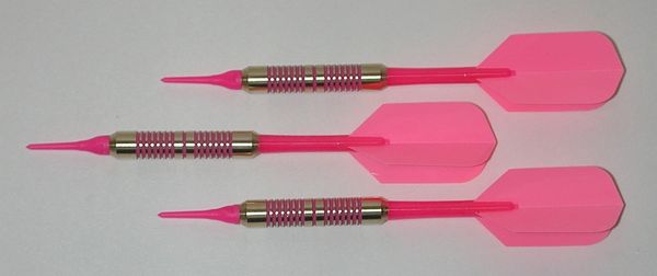 PINK PASSION 16 gram Soft Tip Darts - Ringed Grip - 2BA (3/16th inch) Tips and Shafts - PP-BR-16