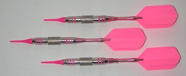 PINK PASSION 16 gram Soft Tip Darts - Knurled Grip - 2BA (3/16th inch) Tips and Shafts - PP-NS-16