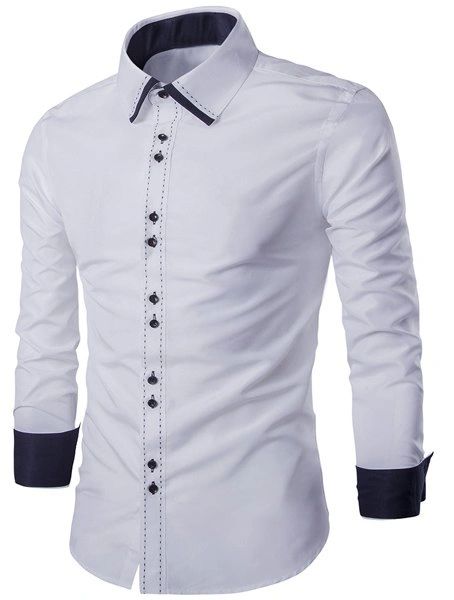 ITEM CODE SFSHIRT11 WHITE COTTON FULL SLEEVE SHIRT FOR MEN