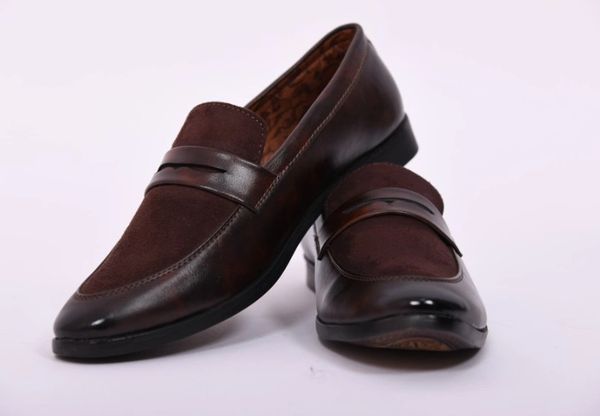 ITEM CODE- SFSHOES12 MENS SUEDE PU LEATHER DARK BROWN SHOES