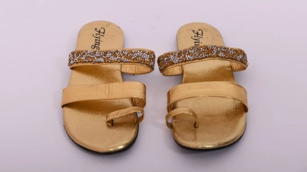 Golden party wear on sale sandals