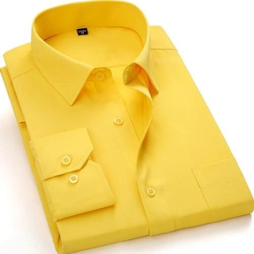 ITEM CODE - SFSSHIRT02 100% YELLOW COTTON FULL SLEEVE SHIRT