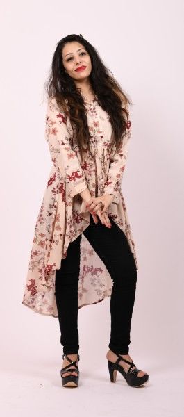 ITEM CODE -STOPS09 PEACH MAROON PRINTED RAYON TOP