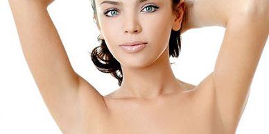 Underarm view of laser hair removal.