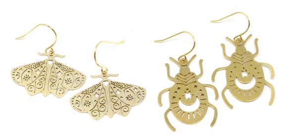 Brass Insect Earrings