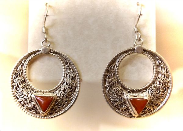 Coral Tribal Earrings