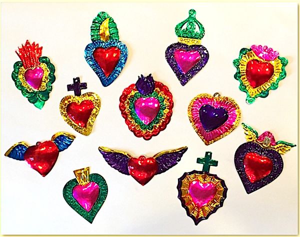 Multicolor Tin Hearts
