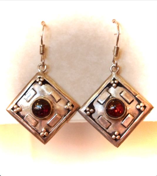 Garnet Tribal Earrings