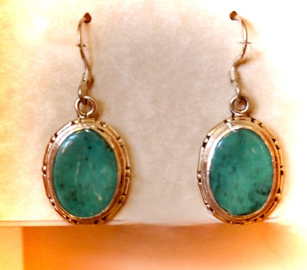 Oval Turquoise Earrings