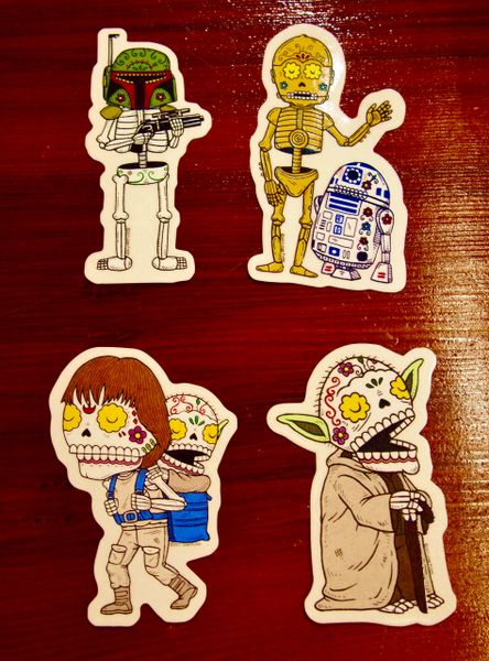 Calaveras Stickers - Star Wars Guys