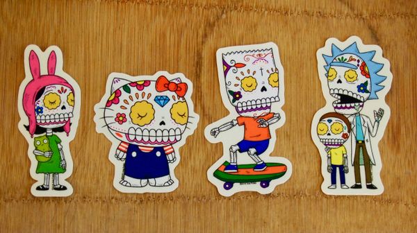 Calaveras Stickers - Cartoon Characters