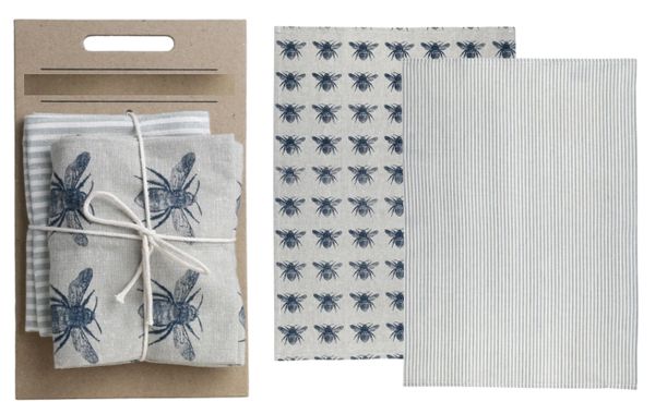 Recycled Cotton Tea Towels (bees)