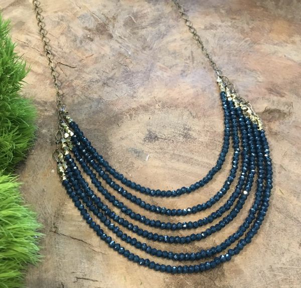 Blue Crystal Stella Necklace