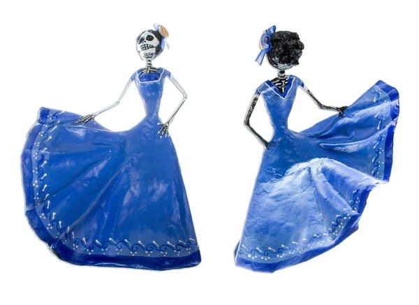 Dancing Catrina in Blue Dress