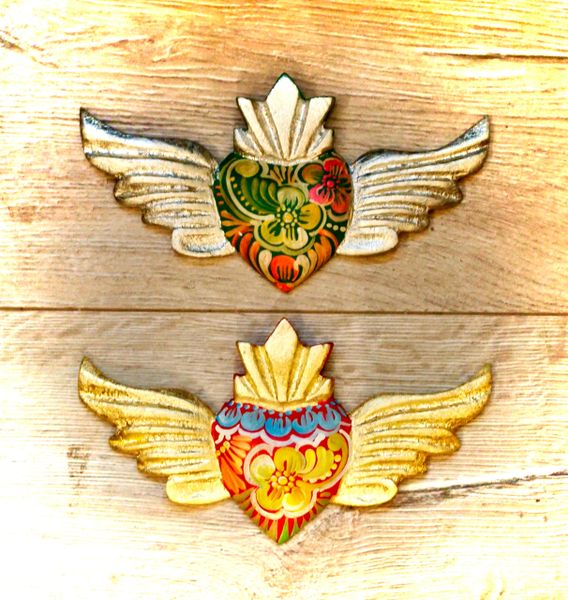 Hearts with Wings - Medium (wood)