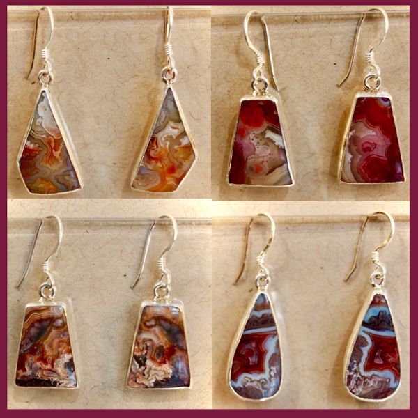 Crazy Lazy Agate Earrings
